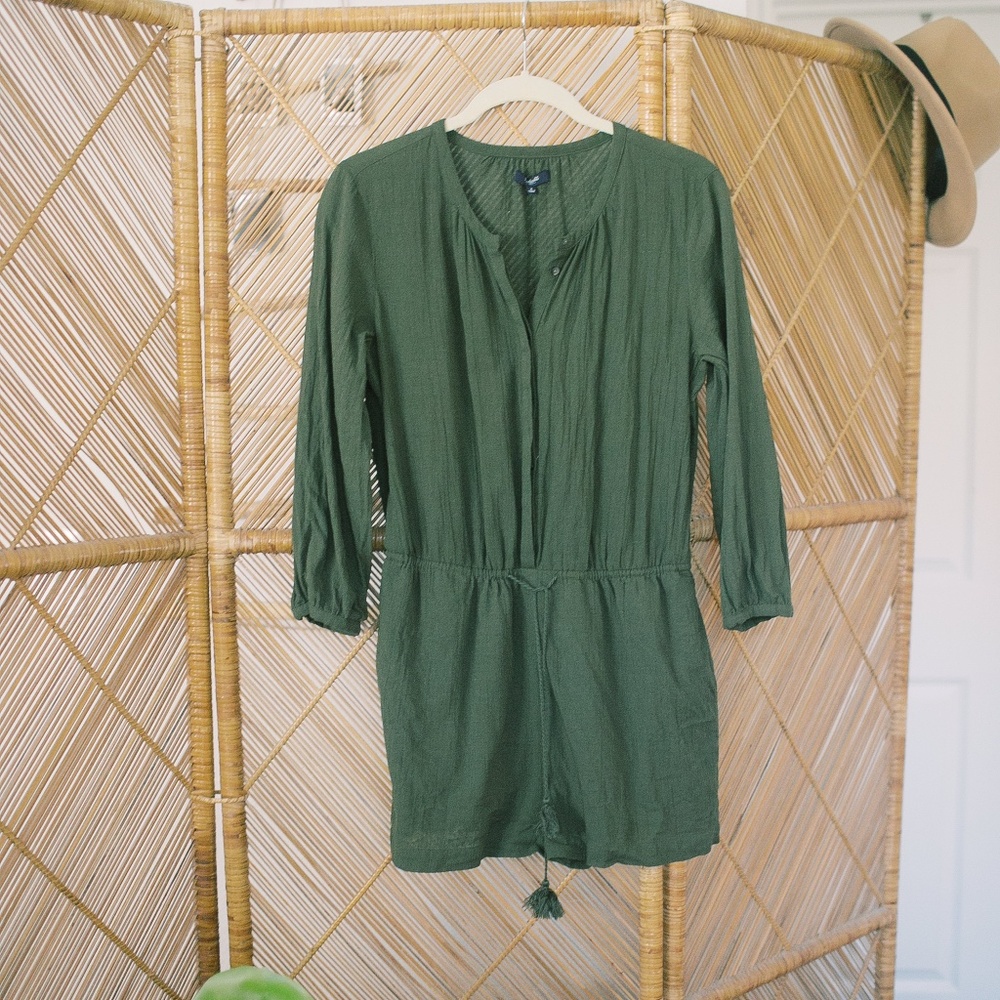Madewell Green Mallorca Cover-up Romper